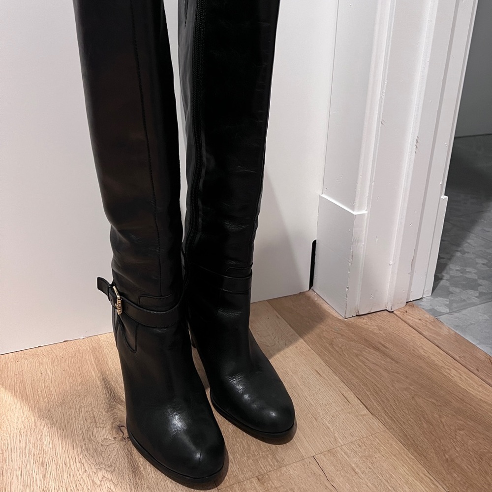 Ralph Lauren Knee High Booties Black Size 6
